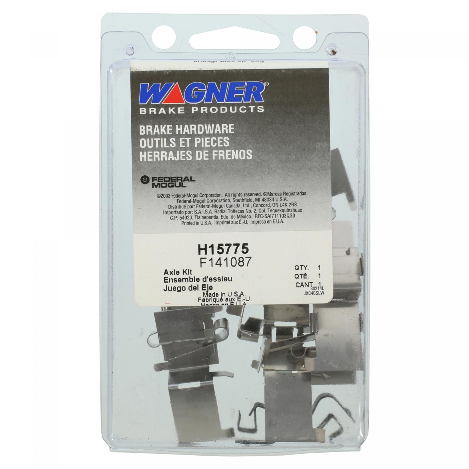 Wagner Brake H15775 - Disc Brake Hardware Kit Wagner Brake H15775 Disc Brake Hardware Kit product image 1 of 2