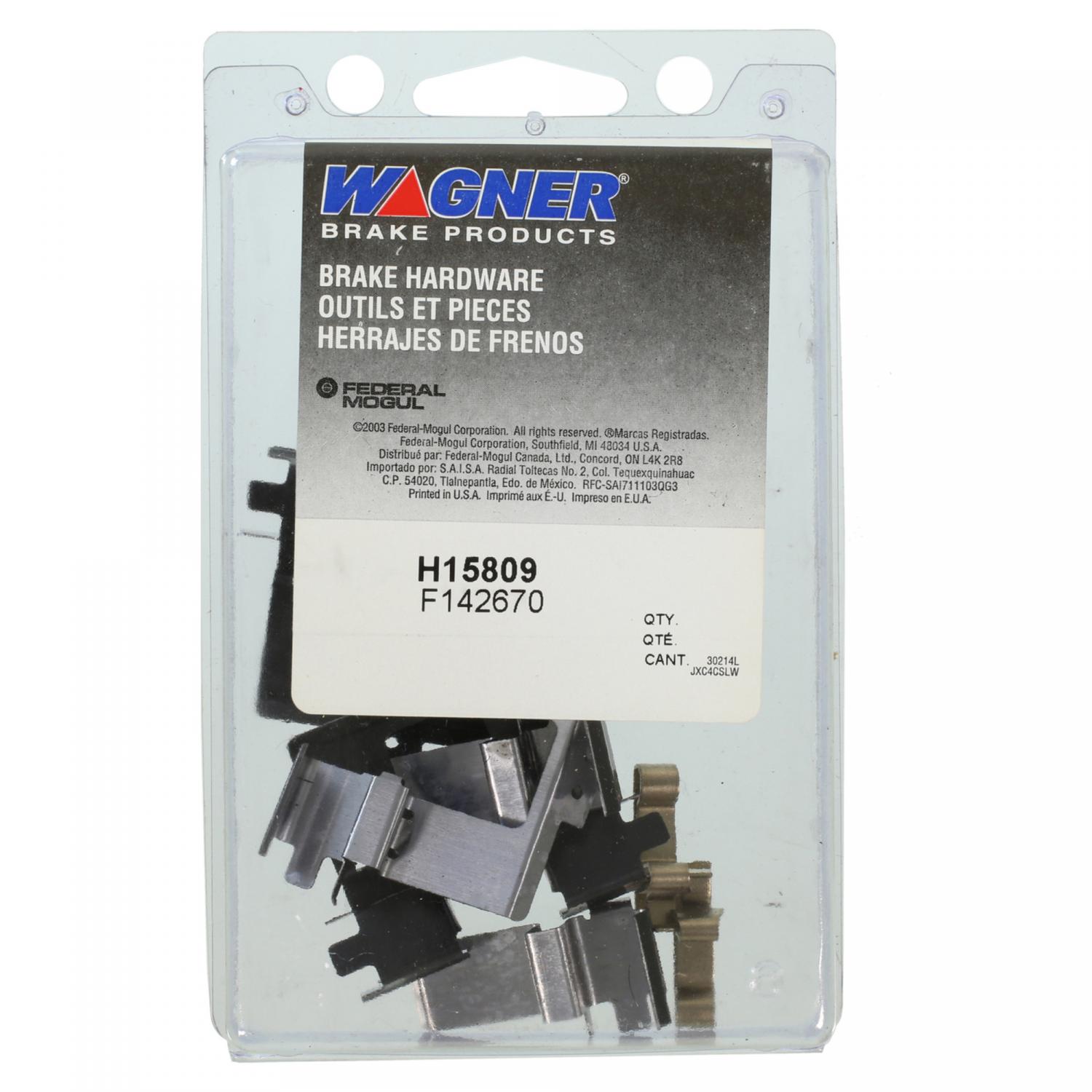 Wagner Brake H15809 - Disc Brake Hardware Kit Wagner Brake H15809 Disc Brake Hardware Kit product image 1 of 2