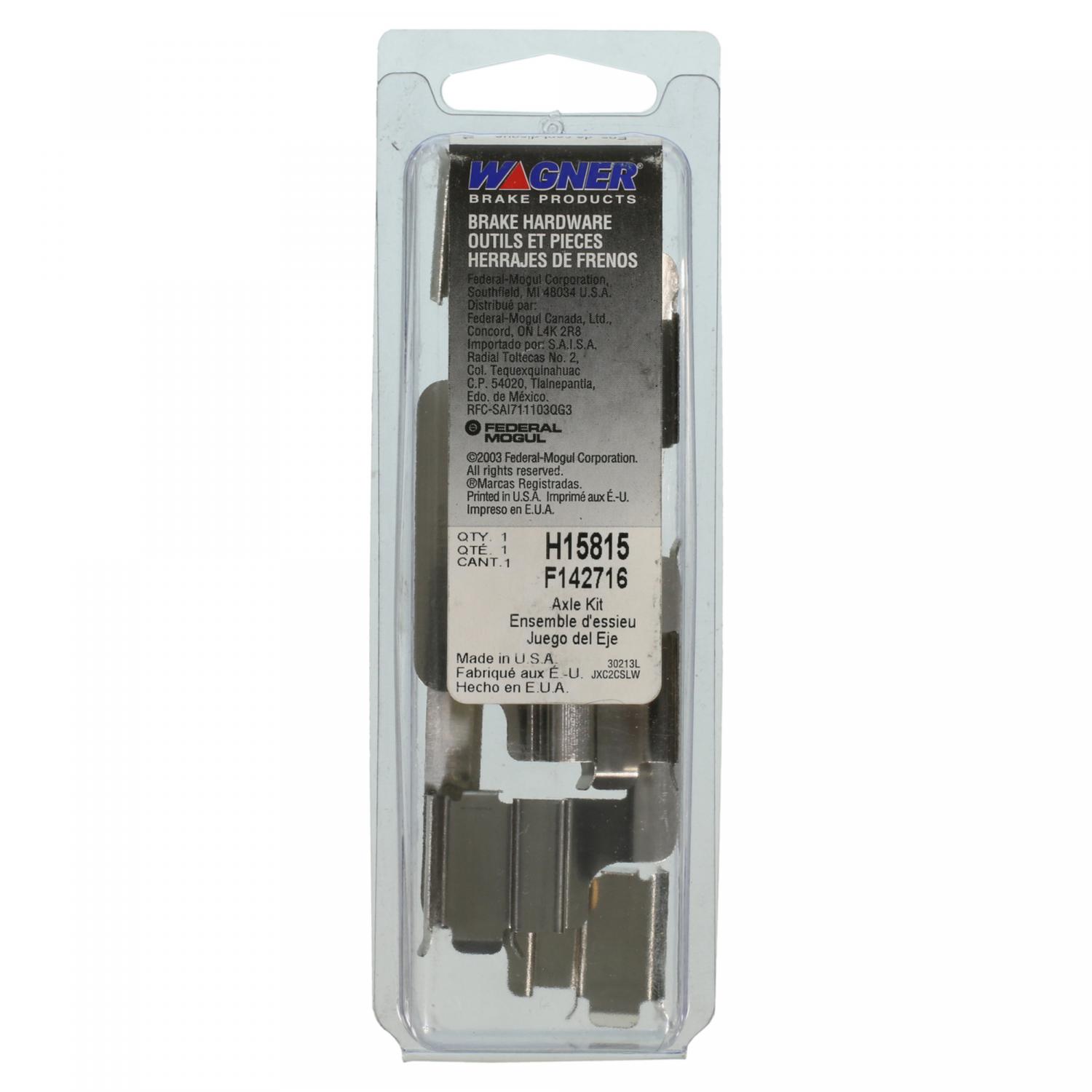 Wagner Brake H15815 - Disc Brake Hardware Kit Wagner Brake H15815 Disc Brake Hardware Kit product image 1 of 2