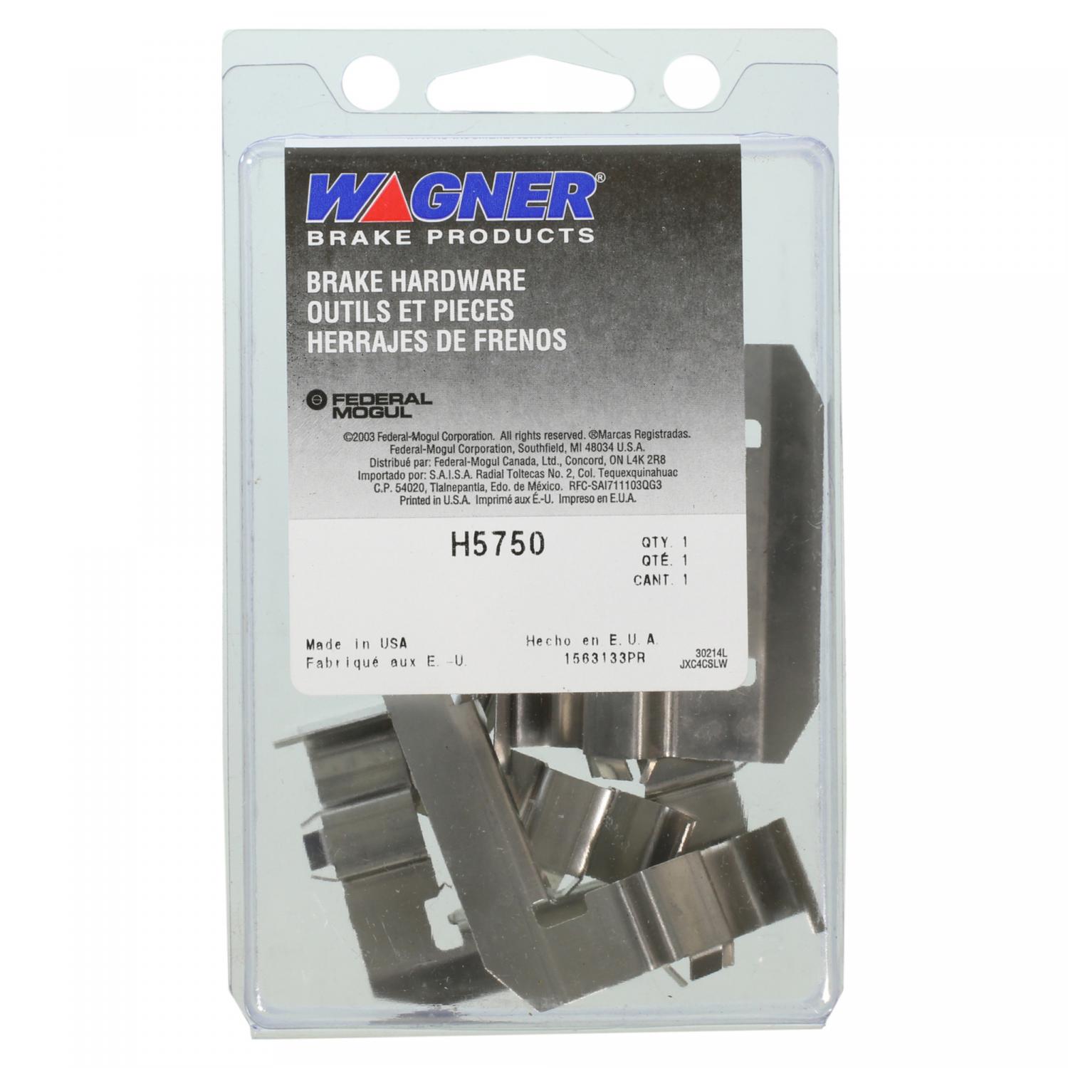 Wagner Brake H5750 - Disc Brake Hardware Kit Wagner Brake H5750 Disc Brake Hardware Kit product image 1 of 2